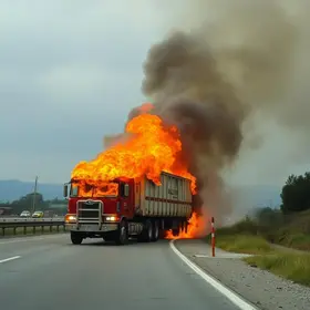 caminhão incendiado