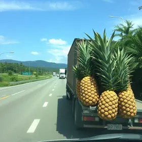 carreta com abacaxis