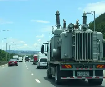 carreta com transformador de 521 toneladas